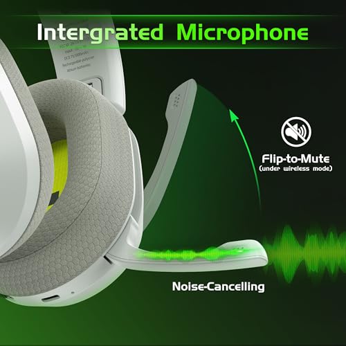 Gvyugke Wireless Gaming Headset for Xbox Series X/S, Xbox One, PS5, PC, Bluetooth 6.0 Gaming Headphones with Flip-to-Mute Noise-Canceling Mic, 70-Hour Playtime, Foldable, 3D Surround Sound - Lime - color: Lime