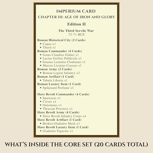 Sumeru & Seed Imperium Cards – Historical Strategy Card System – The Third Servile War Core Set – Spartacus Revolt – Sandbox Tabletop Experience - style: Edition II Core Set - The Third Servile War