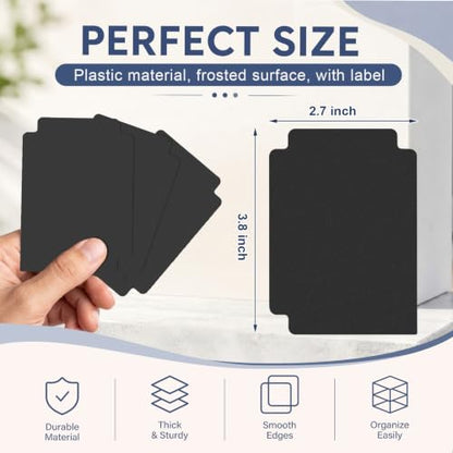 250 Pcs Trading Card Dividers Plastic Card Dividers, Frosted Separator with Tabs Standard Vertical Compatible with Games Sports TCG, 2.7 x 3.8 Inches (Black) - color: Black