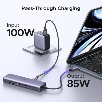 UGREEN Revodok 7 in 1 USB C Hub Gigabit Ethernet Adapter 4K@60Hz HDMI, 100W PD Charging, USB A Data Ports, SD/TF Card Reader Compatible with MacBook Neo/Pro/Air, iPad, Steam Deck