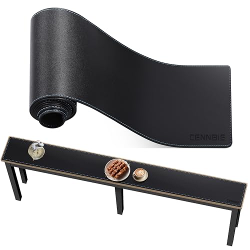 CENNBIE Console Table Leather Cover - 78.8 x 5.9 Inches Sofa Table Narrow Long Mat - TV/Media/Gaming/Center Console Table Protector Pad for Narrow Side Table, Sideboard, Entryway Table (Black) - color: Black, size: 78.8" x 5.9"