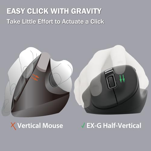 ELECOM Wireless Ergonomic Shape Mouse, 2.4GHz with Mini USB Receiver, Silent Click, Right Hand 2000DPI, 5 Buttons, Optocal Sensor, Compatible with PC, Mac, Laptop, EX-G, Lsize Black (M-XGL30DBSKBK) - size: Large