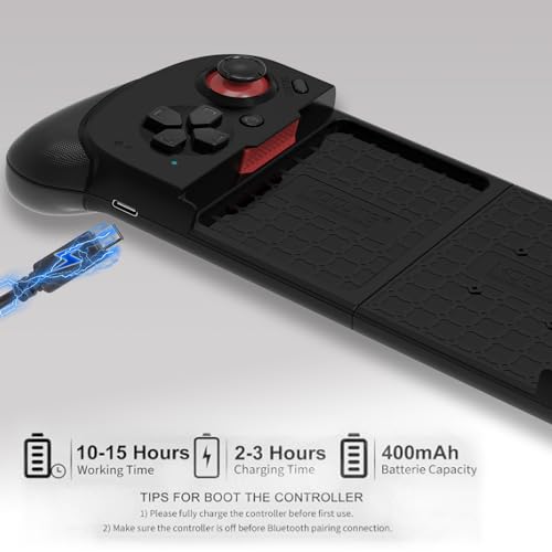 Koiiko Wireless Cloud Gaming Controller for iOS, Android, Windows PC, including iPhone15/14/13, Steam etc.. Hall trigger, Linear trigger and Analog trigger E-Sports Handle Gamepad, Bluetooth Black - color: black