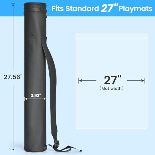 Waterproof PU Non-Rigid Carrying Bag - Flexible Storage Bag for Mahjong Mat, Card Playmat, Texas Hold'em Poker Table Top, Baseball Bat with Adjustable Shoulder Strap - size: 27.56“