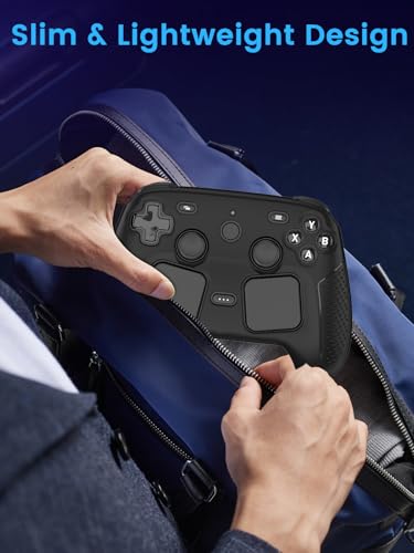 for Steam Controller 2 Case,Premium Silicone Protective Skin Cover, Non-Slip Grip Shockproof Anti-Scratch Full Body Sleeve for Controller 2 Gamepad,Black