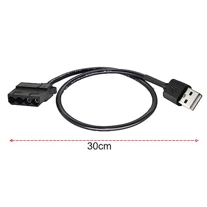 Gebildet USB to 4-Pin Molex Case Fan Adapter Connector Cable,4pcs USB to 4-Pin Molex PWM 5V USB Sleeve Fan Power Adapter Cable(USB 4-Pin Molex Cable) - style: USB to 4Pin Molex