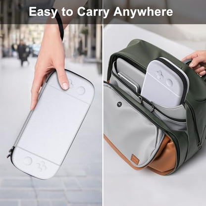 STARTRC GAMES Slim Carrying Case for Nintendo Switch 2 2025, Hard Shell Travel Case with 12 Game Card Slots, Portable Carry Bag for Switch 2 Console White - color: White
