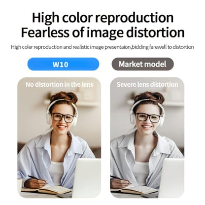 Hprosper 1080P Webcam with mic, Noise Cancellation, Wide-Angle Lens, Auto Light Correction, Plug & Play USB Webcam for Laptop, Desktop, PC, Mac, Zoom, Skype, Streaming