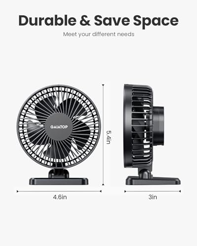 Gaiatop USB Desk Fan, Small But Powerful, Personal Portable Quiet 3 Speeds, Adjustable Mini Table Desktop fan for Cooling Home Office Car Summer Travel Gifts Black - color: Black