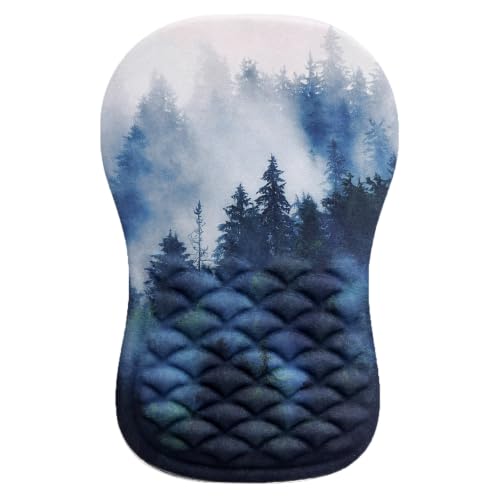 Ergonomic Mouse Pad with Wrist Rest, Mouse Pad with Memory Foam Massage Support, Non-Slip PU Base, Comfortable Typing Cushion for Home Office Computer Laptop, Forest - color: Forest