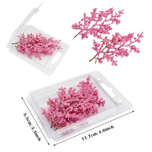 Cayway Miniature Colorful Flower Cluster, Pink Trees Static Grass Tufts Flower Vegetation Groups for DIY Model Train Landscape Railroad Scenery - color: Pink