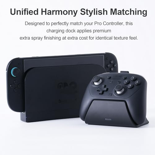 Charging Dock Station with Adapter for Nintendo Switch 2 Pro Controller, Charging Base Stand with Indicator Light Fast Charge & Overcharge Protection Charger Mount Support
