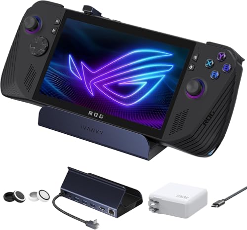 iVANKY 4K@144Hz Steam Deck Dock, 8-in-1 Docking Station with 100W Adapter | For Legion Go/ROG Ally X/ROG Ally, Valve Stream Deck OLED Hub, HDMI 2.1, 1Gbps Ethernet, 3*USB-A 3.0, 100W USB-C Port - color: Dark Blue