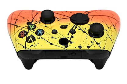 Hand Airbrushed Fade Custom Controller Compatible with Xbox Series X/S & Xbox One (Series X/S Orange & Yellow) - color: Series X/S Orange & Yellow