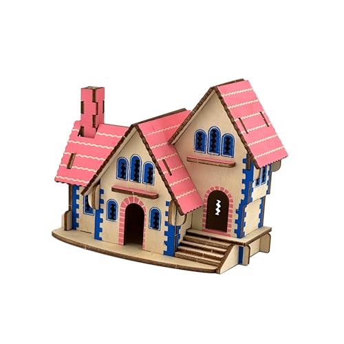 3D Puzzles for Adults, Log Cabin DIY Wooden House Model Kits for Adults to Build, Country Cottage Building Model, 3D Jigsaw Brain Teaser Puzzle, Dollhouse (FHSDFG)