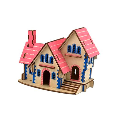 3D Puzzles for Adults, Log Cabin DIY Wooden House Model Kits for Adults to Build, Country Cottage Building Model, 3D Jigsaw Brain Teaser Puzzle, Dollhouse (FHSDFG)