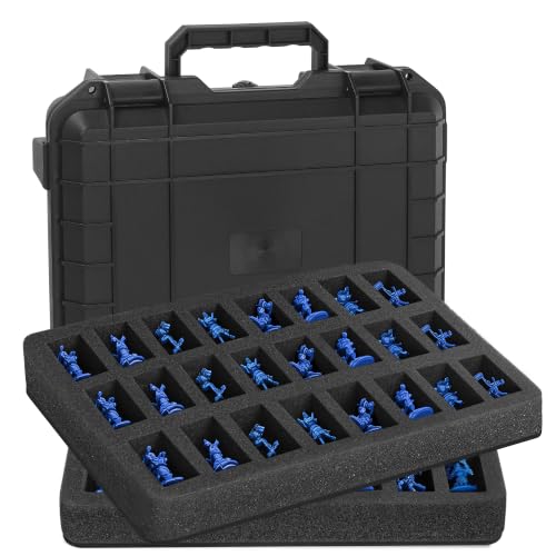 TORIBIO Miniature Storage Figure Hard Shell Case, 48 Slot Miniature Sturdy Hard Case Figurine Carrying Case, Compatible with D&D DND Minis and More - style: 48 Slots