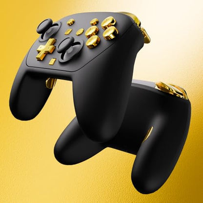 eXtremeRate DIY Replacement Full Set Buttons for Nintendo Switch 2 Pro Controller, Chrome Gold Custom ABXY Dpad + - Home Capture Power L R ZR ZL Triggers Sync GL GR Buttons for Switch 2 Pro Controller - color: Chrome Gold