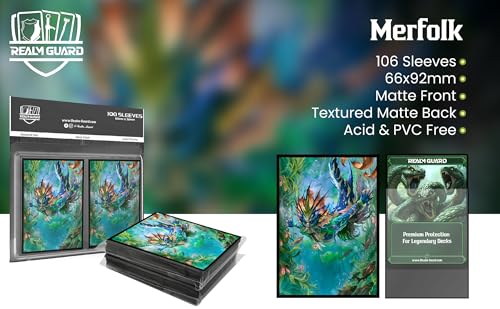 (Merfolk) 100% Hand-Drawn 100ct Textured Matte TCG/MTG Card Art Sleeves by Realm Guard