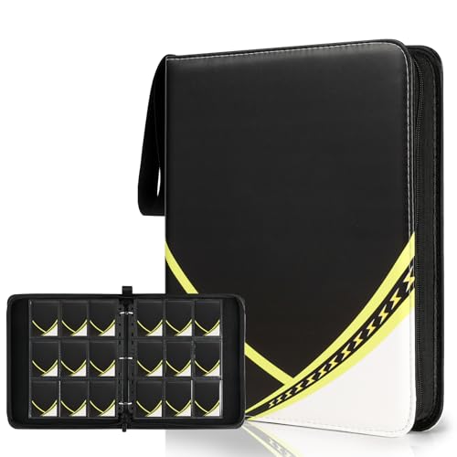 9 Pocket Card Binder for Pokemon Card, 720 Pockets Card Binder Holder with 40 Removable Sleeves, 3-Ring Zip Design Trading Card Albums for MTG/TCG/Sport Collectible Gifts for Boys and Girls (Black) - color: BLACK