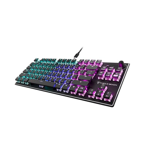 Turtle Beach Vulcan TKL Tenkeyless Mechanical RGB Gaming Keyboard | Titan Mechanical Switches, Customizable RGB Lighting, Anodized Aluminum Top Plate, Media Controls, USB-C Cable, Black - color: Black