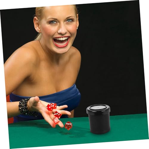 VICASKY 1set Low Noise Dice Cup Set Lid Mute Shaking Dice Holder for Parties Leather Design Comfortable Grip for Social Gatherings and Game