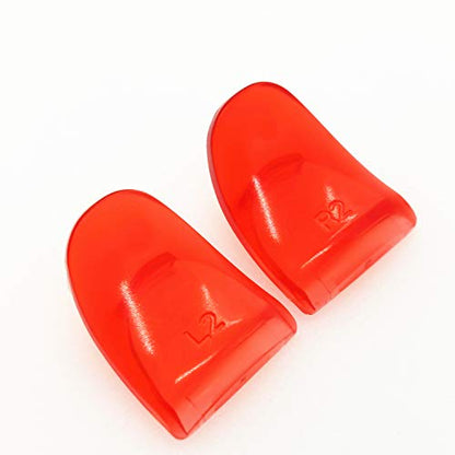 Silicone Skin Cover for Ps4 Slim/Pro DualShock Controller(1pc Anti-Slip Case, 1 Pair L2 R2 Trigger Extender, 4pcs Thumb Grips,4pcs LED Light Bar Protector Decal)(Double Red granular) - color: Double Red granular