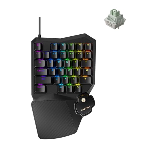 Keychron C0 HE 8K Wired One-Handed Gaming Keypad, Rapid Trigger Hall Effect Magnetic Switches, 35 Programmable Keys, Per-Key RGB Lighting, Web-Based Configurator, Compatible with Windows & macOS