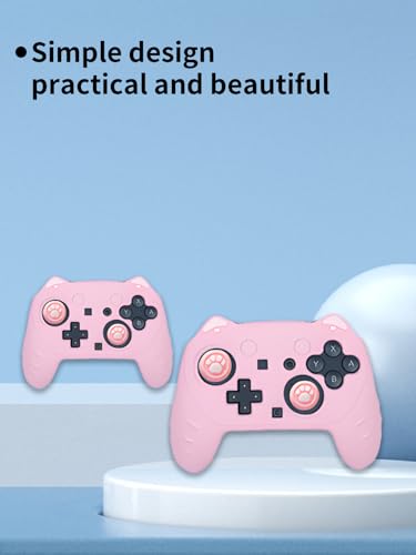 Case for Nintendo Switch 2 Pro Controller,UYRUREL Premium Sillence Material,Shock-Absorbing and Anti Drop Protection Soft Shell,with Stickers and Thumb Grips,Pink. - color: Pink