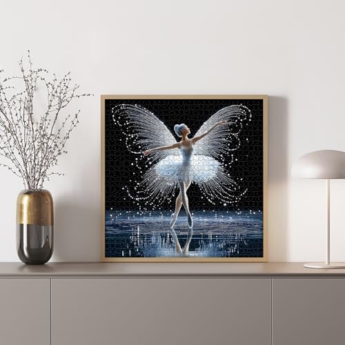 Impossible Puzzle for Adults 1000 Piece, Butterfly Lady Puzzle Dancing Women Pretty, Elegant Ballet Aesthetic Art Jigsaw Puzzle - style: Butterfly Ballet Puzzle