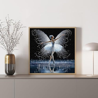 Impossible Puzzle for Adults 1000 Piece, Butterfly Lady Puzzle Dancing Women Pretty, Elegant Ballet Aesthetic Art Jigsaw Puzzle - style: Butterfly Ballet Puzzle
