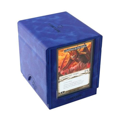Gamegenic Sidekick Pro 100+ XL Convertible - Premium Deck Box with Secure Card Storage, UV Protected Slide Card Case, Display Top Card, Extra Token Drawer, Magnetic Closure, Blue Color, Made - color: Blue