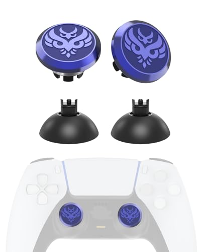 KD.FLY Metal Thumbsticks for PS5 Controller Joystick Replacement, Thumb Sticks for PS4 Controller, Custom Thumb Grips for Switch Pro Controller, 2 Joystick, 2 Thumbstick Base, Owl - color: Owl