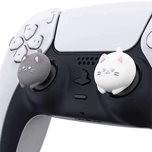PlayVital Cute Thumb Grip Caps for ps5, Edge, ps4 Controller, Silicone Analog Stick Cover for Xbox Series X/S, Elite Series 2 Controller, Thumbstick Caps for Switch 2 Pro Controller - Cutie Kitty - color: Cutie Kitty