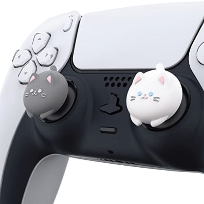 PlayVital Cute Thumb Grip Caps for ps5, Edge, ps4 Controller, Silicone Analog Stick Cover for Xbox Series X/S, Elite Series 2 Controller, Thumbstick Caps for Switch 2 Pro Controller - Cutie Kitty - color: Cutie Kitty