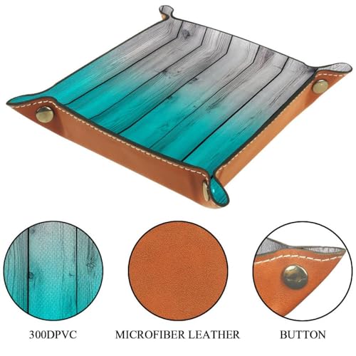 Dice Trays Teal Rustic Wood Panels Holder Storage Box for Dice Games Like RPG DND, Leather Dice Holder Portable Folding Rolling Dice Tray, 16x16cm - color: Multi 8