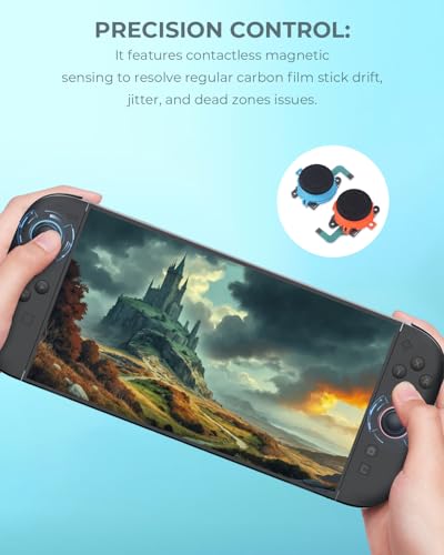 Semaiki for Nintendo Switch 2 Joy-con Joysticks Replacment, 3D Analog Joystick Thumb Caps with Screwdriver, Pry Tool, Tweezer,Anti-Drift Switch 2 Joysticks Parts and Repair Tool Kits