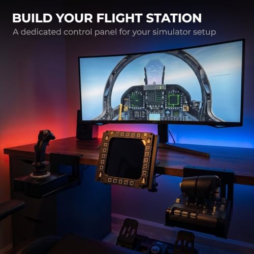 Flight Simulator Controls Panel 8 Inch Screen Lcd Light Desktop Cockpit Instrument Controller 28-Key Compatible Pc,Usb Plug Play For Beginner Home Enthusiasts Aviation Hobby Virtual Practice