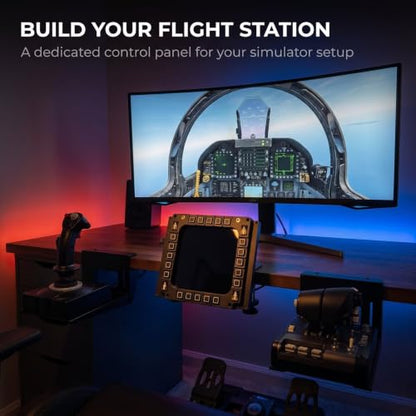 Flight Simulator Controls Panel 8 Inch Screen Lcd Light Desktop Cockpit Instrument Controller 28-Key Compatible Pc,Usb Plug Play For Beginner Home Enthusiasts Aviation Hobby Virtual Practice
