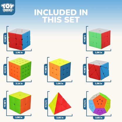STEAM Life Speed Cube Set 8 Pack Magic Cube | Includes 3x3, 2x2, 4x4 Speed Cube, Pyramid Cube, Megaminx Cube Bundle Collection Cube Toys for Kids & Adults - color: 8 Pcs