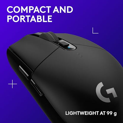 Logitech G305 Lightspeed Wireless Gaming Mouse - Black | HERO sensor, 12,000 DPI, Six programmable buttons, 250-hour battery, On-board memory - color: Black, style: Classic