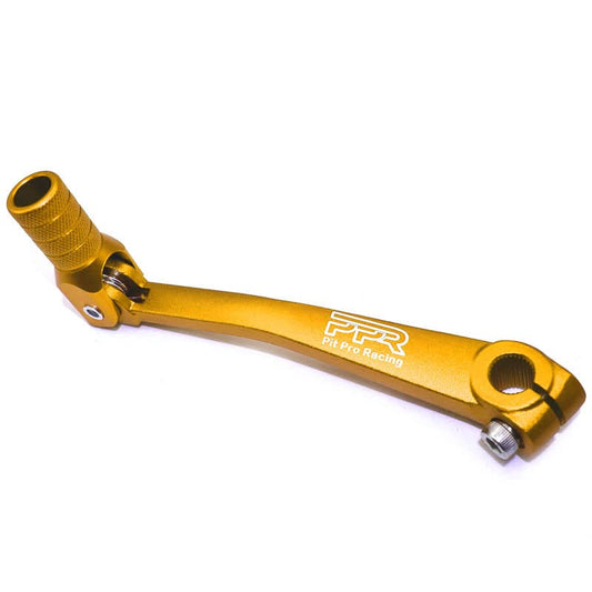 CNC Aluminum Motorcycle Gear Shifter Lever, Foldable Gear Shift Lever Fits for 50cc 110cc 250cc Dirt Pit Monkey Bike Motorcycle ATV Quad Accessories Parts (Golden) - color: Gold