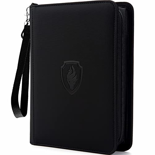 Fabmaker Premium 4 Pocket Zip Card Binder, Trading Card Binder for 320 Cards, Portable PU Card Collection Binder, Collector Card Album Folder for Game & Sports Cards (Black) - color: Black, size: 4 Pocket - 10.2" x 7.5"