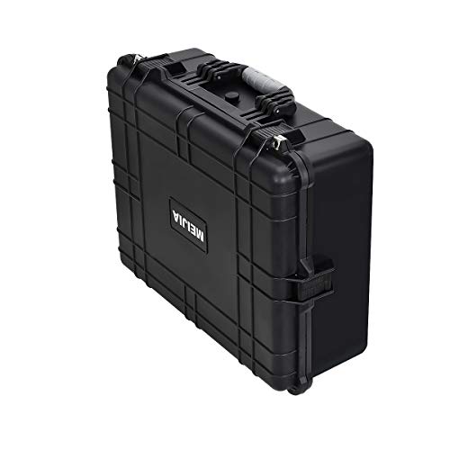 MEIJIA All Weather Waterproof Hard Camera Case,Hard Case with Customizable Fit Foam,Fit Use of Drones,Camera,Equipments,Pistols,Elegant Black (Black, 24.25"X19.43"X8.68") - size: 24.25"X19.43"X8.68"
