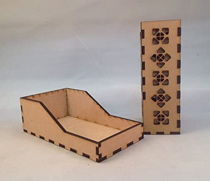 Mini Dice Tower v1 Clear Acrylic Window Laser Cut MDF Unique Fast Shipping