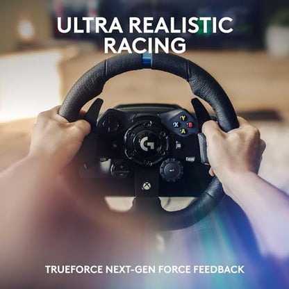 Logitech G923 Racing Wheel and Pedals, TRUEFORCE Force Feedback, Real Leather + Logitech G Driving Force Shifter - Xbox X|S, Xbox One, PC, Mac - Black - style: Xbox|PC
