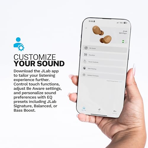 JLab Go Air Pop+ Tones True Wireless Earbuds, in Ear Bluetooth Headphones with Microphone, 35H Playtime, USB-C Charging Case, Dual Connect, EQ3 Sound, 4625 W - color: B-4625 W, style: Tones+