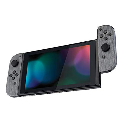 eXtremeRate DIY Replacement Shell Buttons for Nintendo Switch & Switch OLED, Brushed Silver Soft Touch Custom Housing with Full Set Button for Joycon Handheld Controller - Console Shell NOT Included - color: Brushed Silver