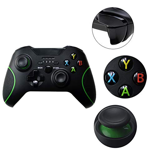 TECTINTER 2.4GHZ Wireless Controller for Xbox One Controller Compatible with Xbox One S/X/Elite, PS3, Windows 7/8/10 with Built-in Dual Vibration (Without Phone Clip) - color: BLACK