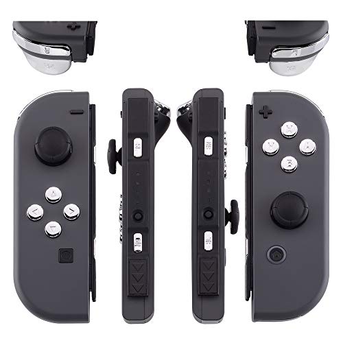 eXtremeRate DIY Full Set Buttons for Nintendo Switch & Switch OLED, Chrome Silver Glossy Replacement Buttons for JoyCon, ABXY Direction Keys SR SL L R ZR ZL + - Home Capture Trigger Buttons Springs - color: Chrome Silver